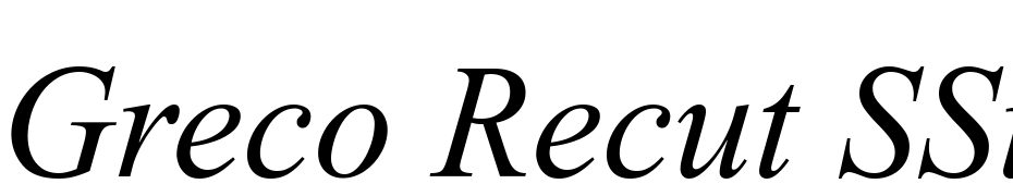 Greco Recut SSi Italic Font Download Free